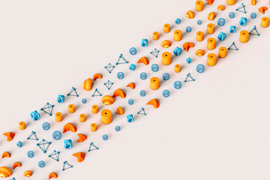 abstract, geometrical form on grey background