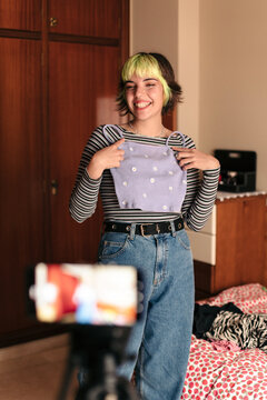 Content creator recording a video