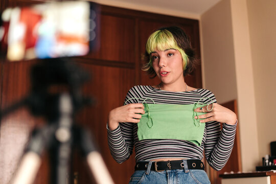 Content creator recording a video
