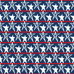 Stars and stripes abstract patriotic seamless pattern
