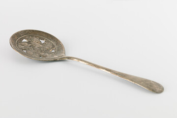 old vintage spoon on white background
