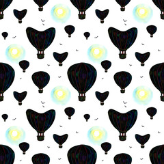 Line art illustration. Seamless pattern style grattage in abstract style on white background.