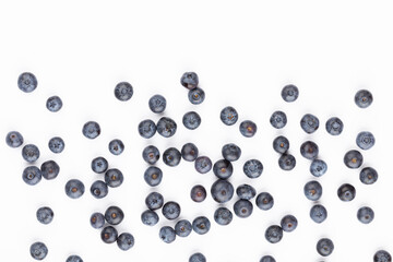 Tasty blueberries isolated on white background.