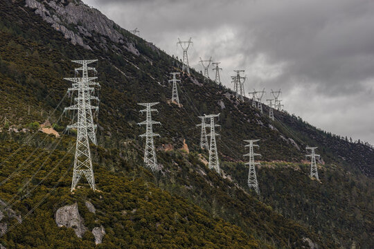 Green energy sources transmission tower 