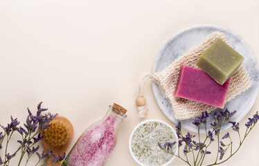 Spa home made skin care and body cosmetics with natural ingredients.