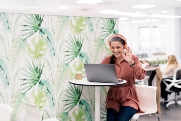 Business Woman Doing Video Conference