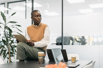Black Business Woman Working