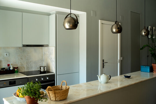 Luxury small kitchen with eclectic design