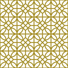 Classic Andalusian, gold, seamless, and elegant pattern. Oriental, geometric, Arabian, Andalusian and Islamic style.