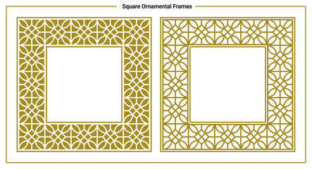 Obraz premium Ornamentl square frames collection, Oriental, Andalusian, Eastern and Islamic, style.