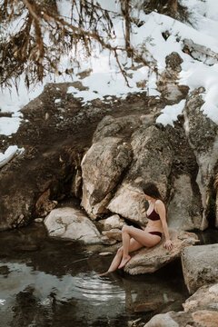 Visiting a Hot Spring in the Winter