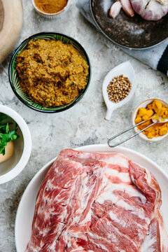 Lamb shoulder and shawarma paste