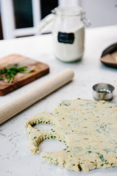 Cheese and wild garlic scones