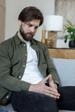 Depressed man thinking about his problems 