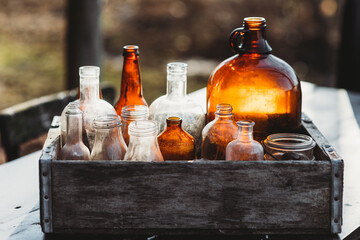 Old glass bottles