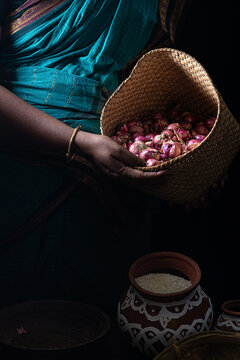 Shallots in a basket