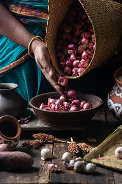 Shallots in a basket