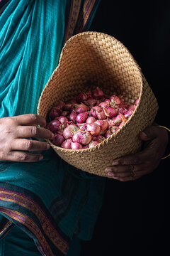 Shallots in a basket