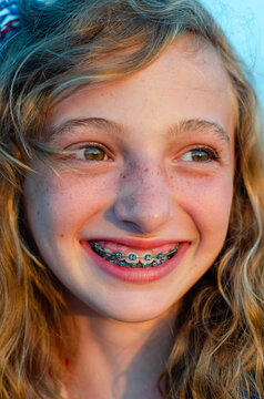 Smiling Girl With Braces