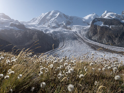 Glacier landscape in the swiss alps