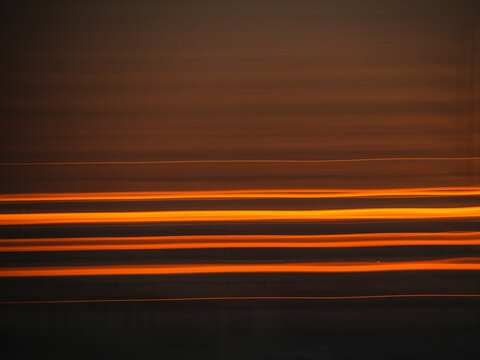 Burning windows at sunset