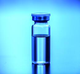 blue glass bottles. Vaccine bottle. Medicine. Medical. 