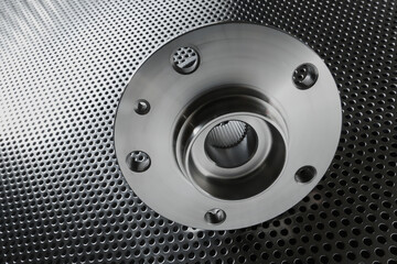 Composition of the car wheel bearing on metal surface