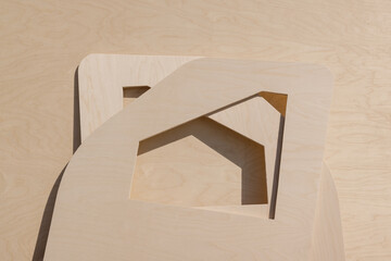 custom cut piece of plywood with shadow