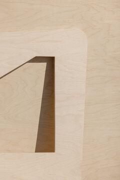 custom cut piece of plywood with shadow