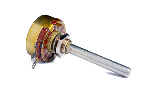 circular potentiometer on white background