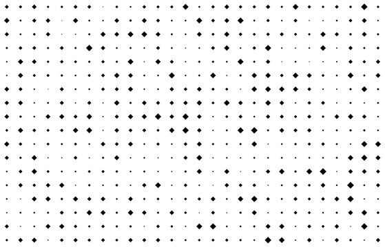 Abstract monochrome background with random rhombuses. Stylish modern dotted texture.