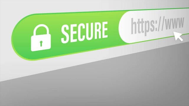 HTTPS Protocol. Safe and Secure Web sites on the Internet. SSL certificate for the site. Advantage TLS. Motion graphics.