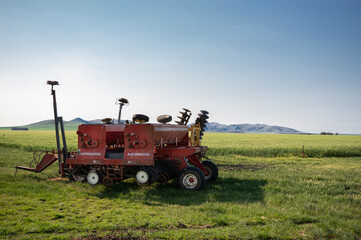 seeder machine in a field