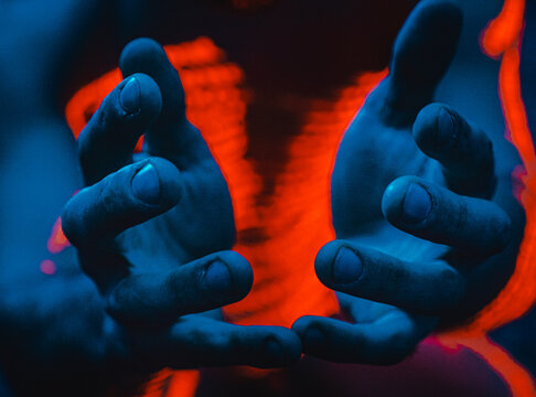 Dramatic hands of a man