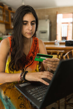 woman using a credit card