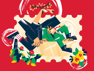 Reindeers in tracksuit rolling in bathtub