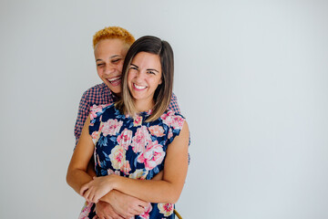 Laughing lesbian couple 