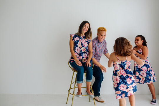 Bonus mom playing with daughters