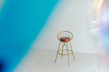 Tall stool with blue light effects