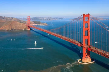 Cercles muraux Pont du Golden Gate Golden Gate Bridge from Above