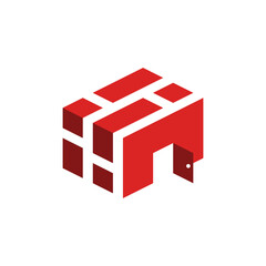 Home Brick Vector Logo Design