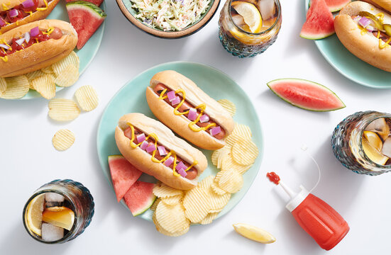 Summer Hotdog Dinner Table 