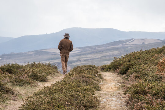 lonely man in nature