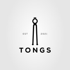 tongs blacksmith pliers isolated logo vector illustration design