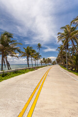 Road by the sea, San Andres Island, colombia