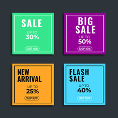 Sales templates. Great vector for discount cards, banners, flyers, social media, online shop, web, sales promotion, product marketing etc