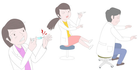 상황 행동 삽화_부주의로 다치는 사람들
