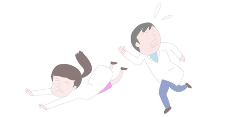 상황 행동 삽화_도망치는 사람들
