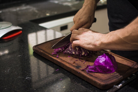 Using healthy veggies to cook dinner