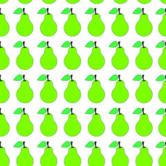 minimal amazing seamless pattern of a Green pear isolated on white background. Vector illustration. Cute pear background in ESP8
